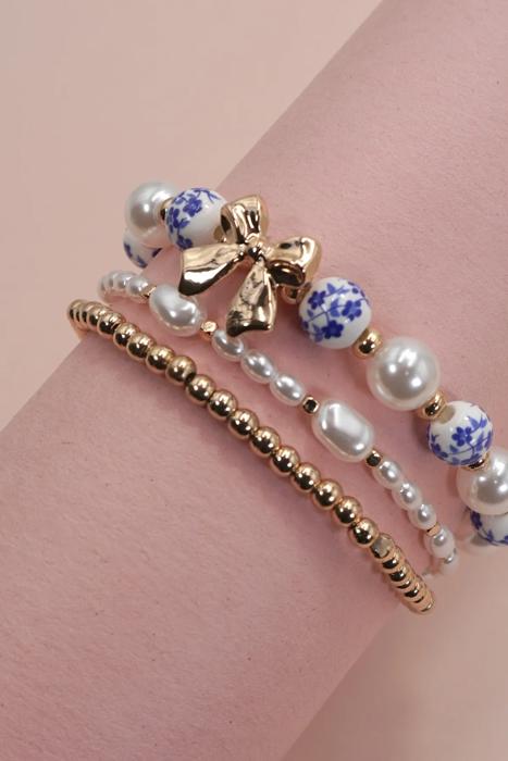 Ceramic Porcelain Bow Multilayer Bracelet