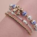  Ceramic Porcelain Bow Multilayer Bracelet