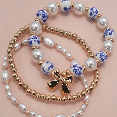Ceramic Porcelain Bow Multilayer Bracelet