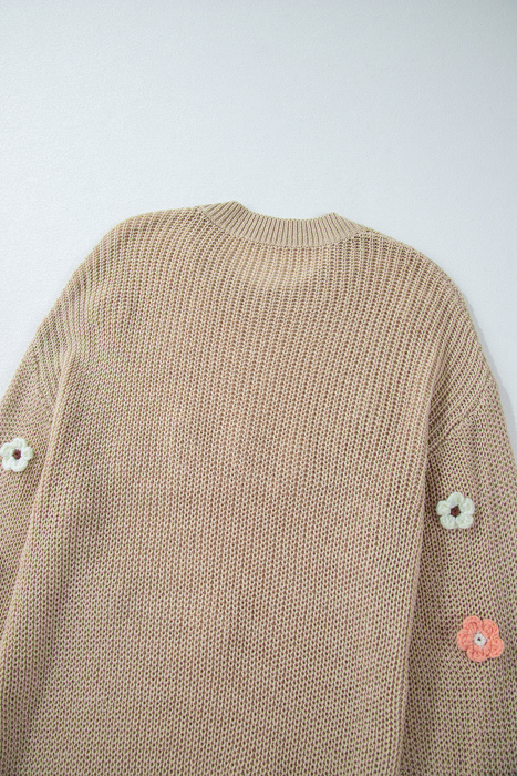 Hello Fall Embroidered Knit Loose Sweater | S-XL