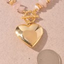  Heart Locket It Pendant Beaded Necklace & Earrings Set