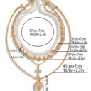  Cross Heart Charm Multilayer Pearl Necklace