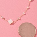  Mother Of Pearl Flower Delicate Gold Bracelet