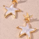 Gold Mother Of Pearl  Starfish Drop Earrings | 2 Colors