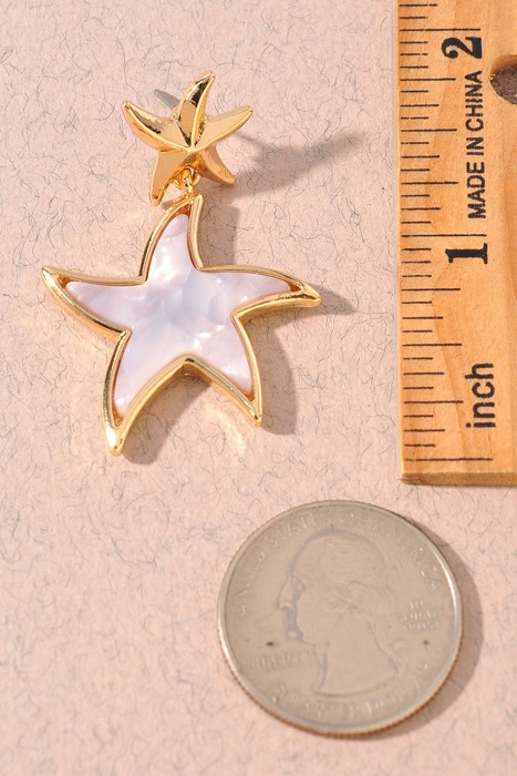 Mother Of Pearl  Starfish Drop Earrings | 2 Colors