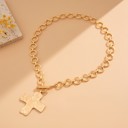  MY DREAM LIFE | Hammered Cross Front Toggle Necklace