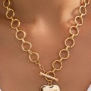  MY DREAM LIFE | Hammered Heart Front Toggle Necklace