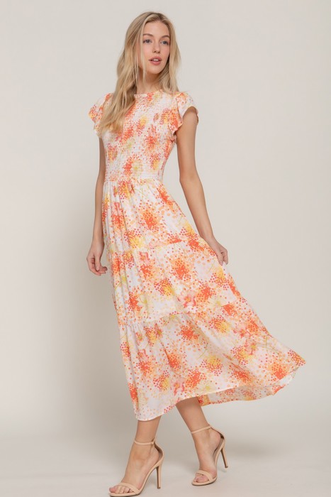 Smocked Charm Floral Dress