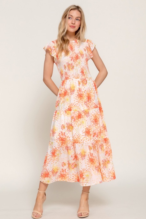 Smocked Charm Floral Dress
