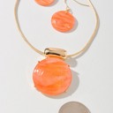  Acetate Round Pendant Necklace & Earrings Set