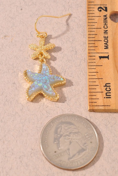 Starfish Drop Shimmery Earrings