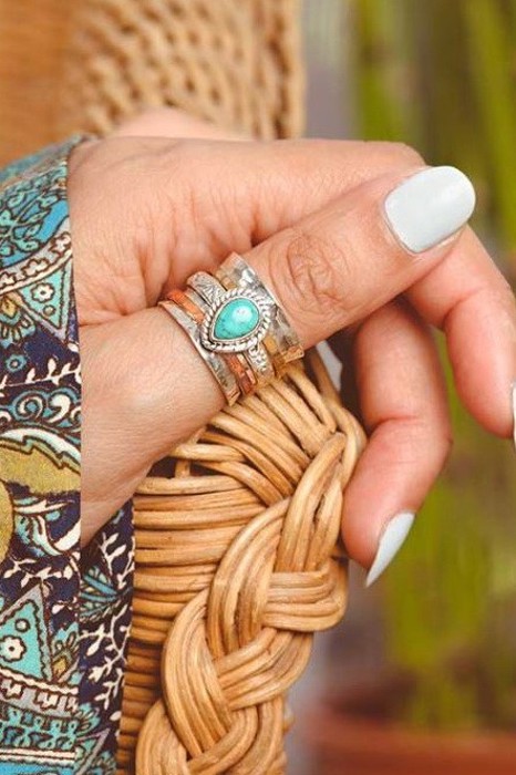 Teardrop Natural Stone Ring | Free Shipping