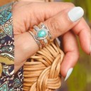  Teardrop Natural Stone Ring | Free Shipping