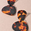  Animal Print Organic Shape Link Dangle Earrings