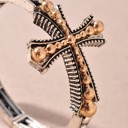  Western Style Rustic Cross Ball Bead Stretch Bracelet