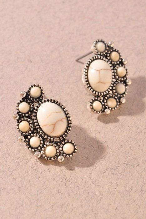 Western Tq Rhinestone Post Earrings
