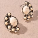  Western Tq Rhinestone Post Earrings
