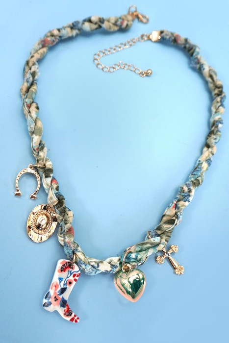 MY DREAM LIFE | Western Scarf Charm Necklace-boot Hat Cross Horseshoe