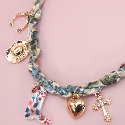 MY DREAM LIFE | Western Scarf Charm Necklace-boot Hat Cross Horseshoe