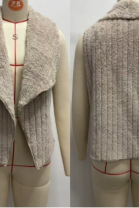 MY DREAM LIFE | Collared Open-Front Teddy Vest | S-XL