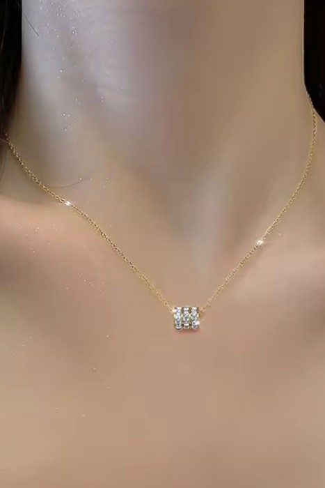 18k Stainless Steel Tarnish Free Barrel Necklace