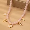  MY DREAM LIFE | Beaded Charm Necklace-heart Bow Clover