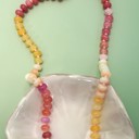 Yellow-C Natural Stone Semi-precious Glass Mixed Necklace