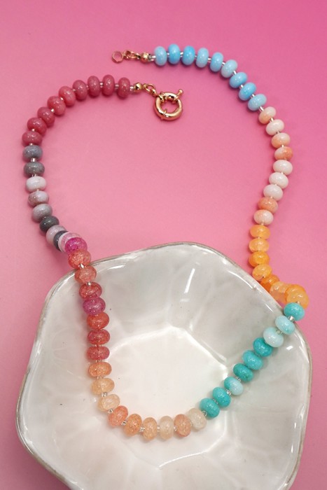 Natural Stone Semi-precious Glass Mixed Necklace