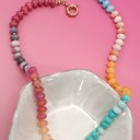 Red-A Natural Stone Semi-precious Glass Mixed Necklace