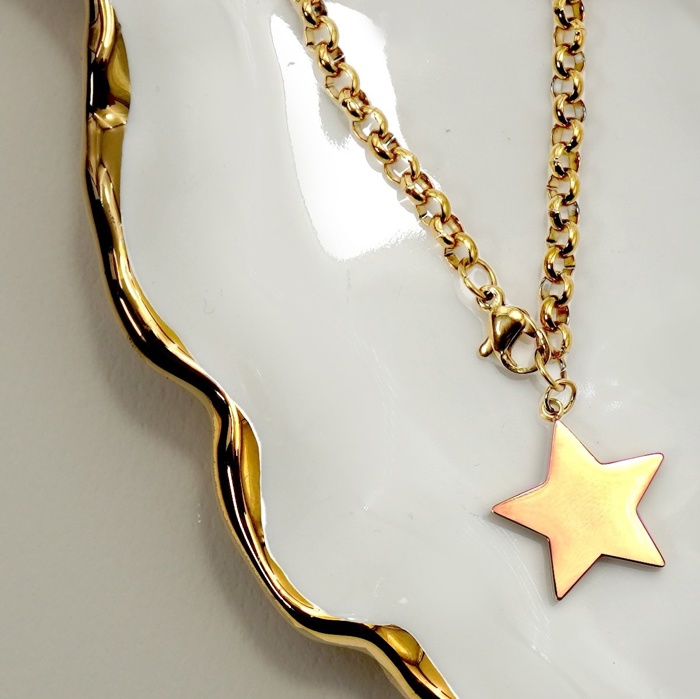 18k Stainless Steel Tarnish Free Star Necklace
