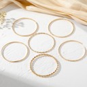  Gold Layered Bangle Set - Mixed Texture Stack