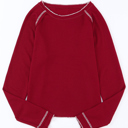  MY DREAM LIFE |Textured Round Neck Long Sleeve Top | Free Shipping