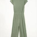  Ribbed Short Sleeve Wide Leg Jumpsuit Loungewear | S-XXL