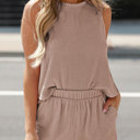  Sleeveless Top and Pocketed Short Corded Set | S-XXL