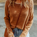  MY DREAM LIFE |Textured Round Neck Long Sleeve Top | Free Shipping