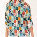  Spring Boho Bloom Print Roll Up Sleeve Blouse | S-XL