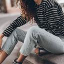  Casual Retro Striped Long Sleeve Top