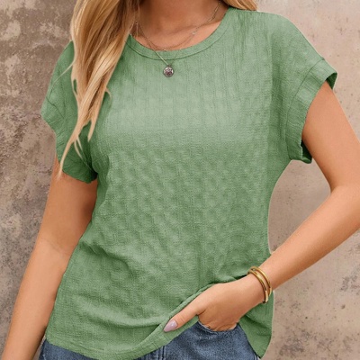 Color Textured Batwing Sleeve Top | S-XL