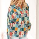  Spring Boho Bloom Print Roll Up Sleeve Blouse | S-XL