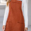 Small Cinnamon MY DREAM LIFE | Front Pockets Corduroy Overall Dress