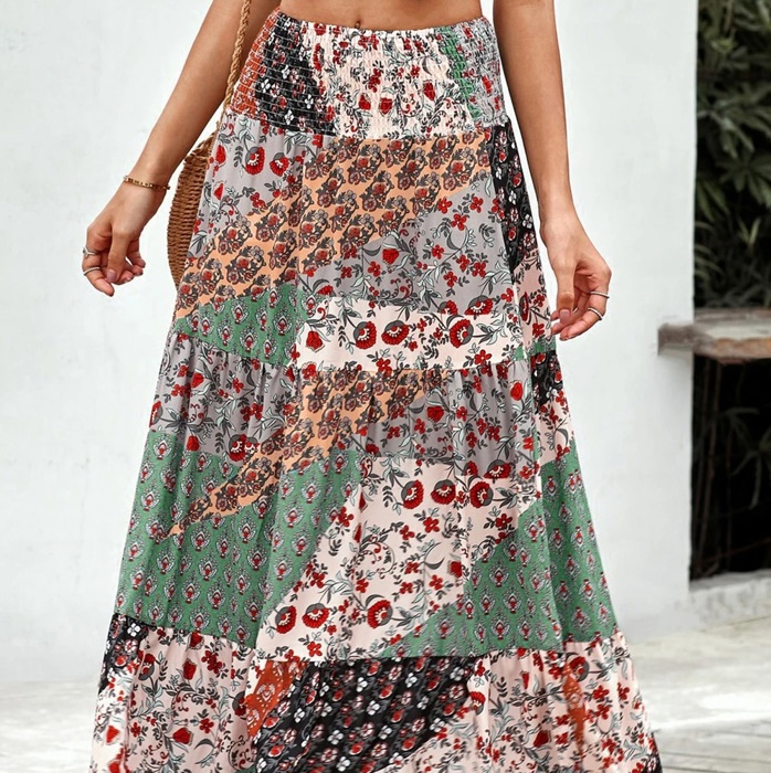 Multicolor Boho Long Maxi Skirt | S-XL