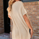  MY DREAM LIFE | Short Sleeve Side Slit Oversized Sweater