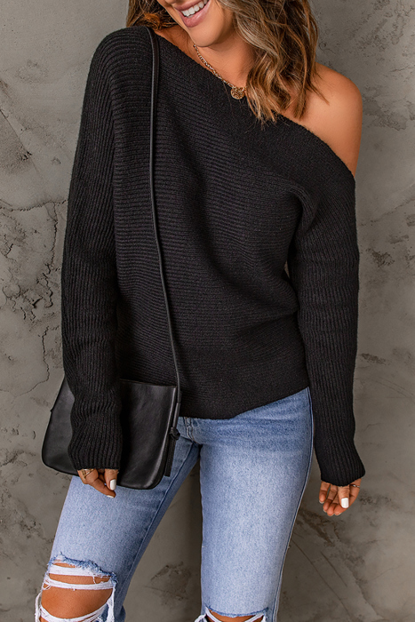 Off Shoulder Knit Sweater