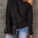  Off Shoulder Knit Sweater