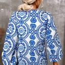  Bohemian Vine Print Puff Sleeve Blouse | S-XL