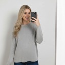  Oversized Striped Ribbed Long Sleeve Top