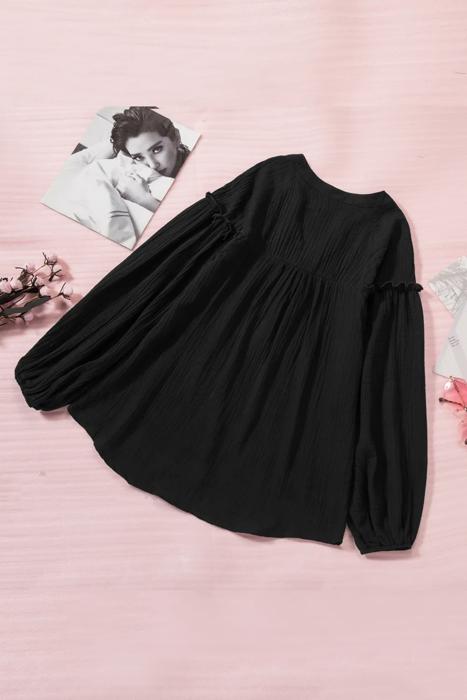 MY DREAM LIFE | Balloon Sleeve Crinkled Top