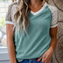  Leopard Lace Twist Ribbed Top | S-XL