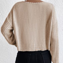  Casual Knit Long Sleeve Drop Shoulder Top | S-XL