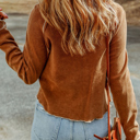  MY DREAM LIFE |Textured Round Neck Long Sleeve Top | Free Shipping